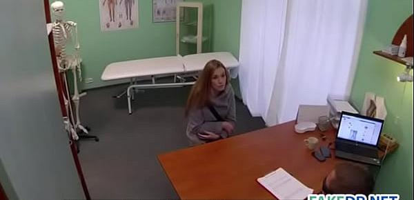  Brunette teen fucks in a fake hospital